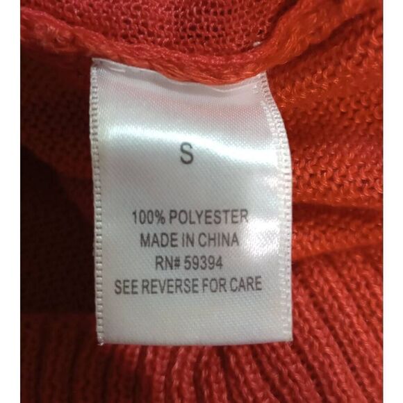 BLL Sweater Ladies Small Burnt Orange Capped Sleeve Crochet - Picture 7 of 8